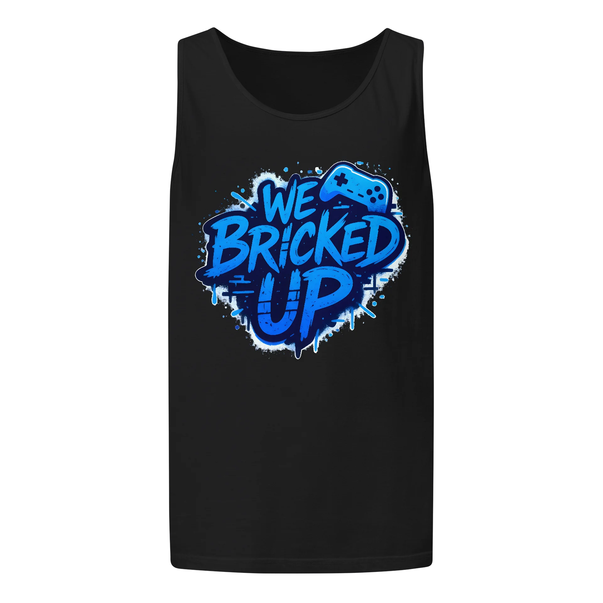 Unisex Garment-Dyed "Bricked Up" Blue Tank Top product image (1)