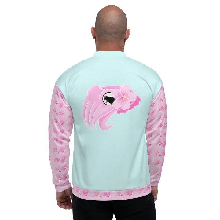 Sakura print cuttlefish Bomber Jacket - light cyan product image (1)