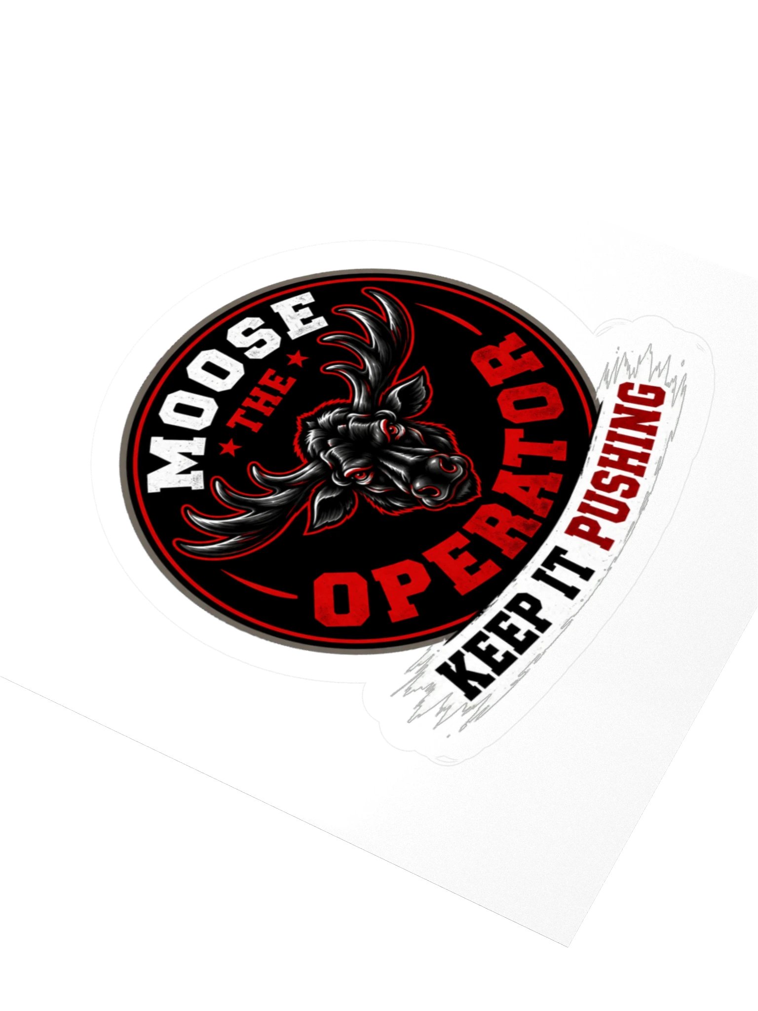 Moose Circle Sticker (Red) product image (3)