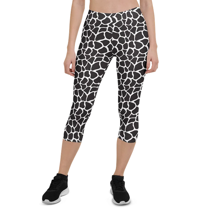 Comfortable Capri Leggings with Bold Black Animal Print product image (1)