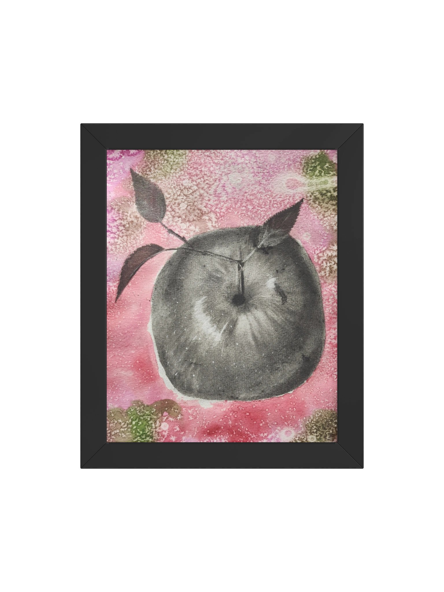 Watercolor and Charcoal Apple Framed Print product image (4)