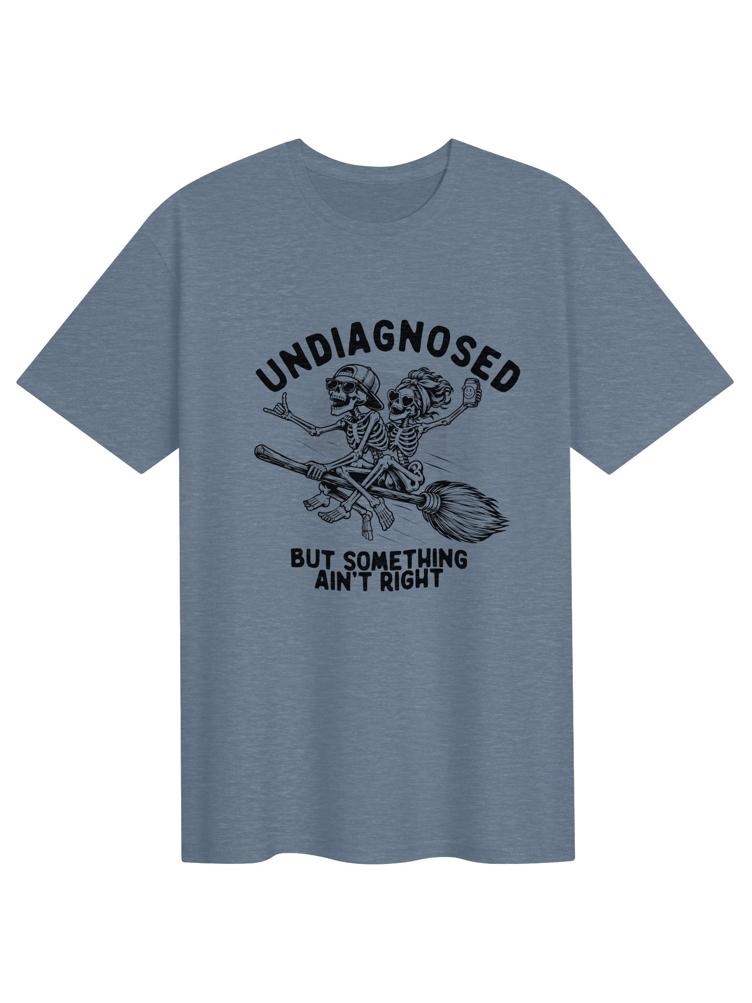 Funny ADHD & AuDHD Skeleton T-Shirt | Undiagnosed But Something Ain't Right | Ellie & Digo product image (1)