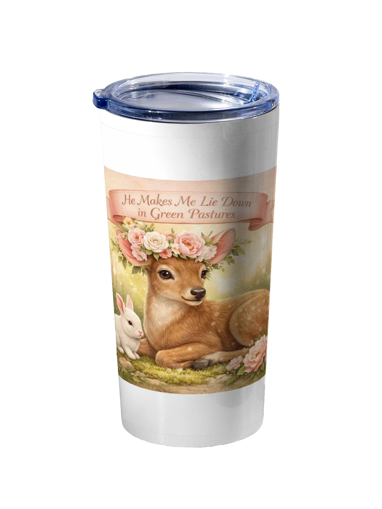 He Makes Me Lie Down in Green Pastures Tumbler product image (2)