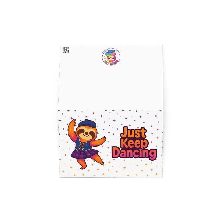Highland Dance Sloth Greeting Card – Cute Scottish Sloth Card for Dancers, Teachers, Recitals, or Sparkly Sloth Lovers product image (2)