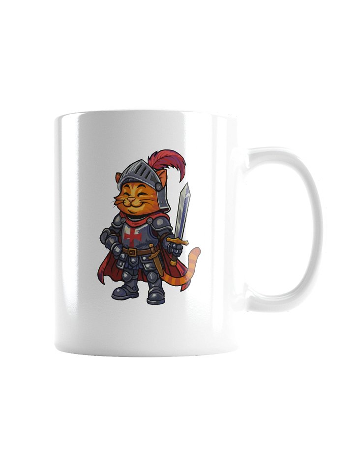 Crusader Knight Cat Mug - Ginger Cat with Sword product image (2)