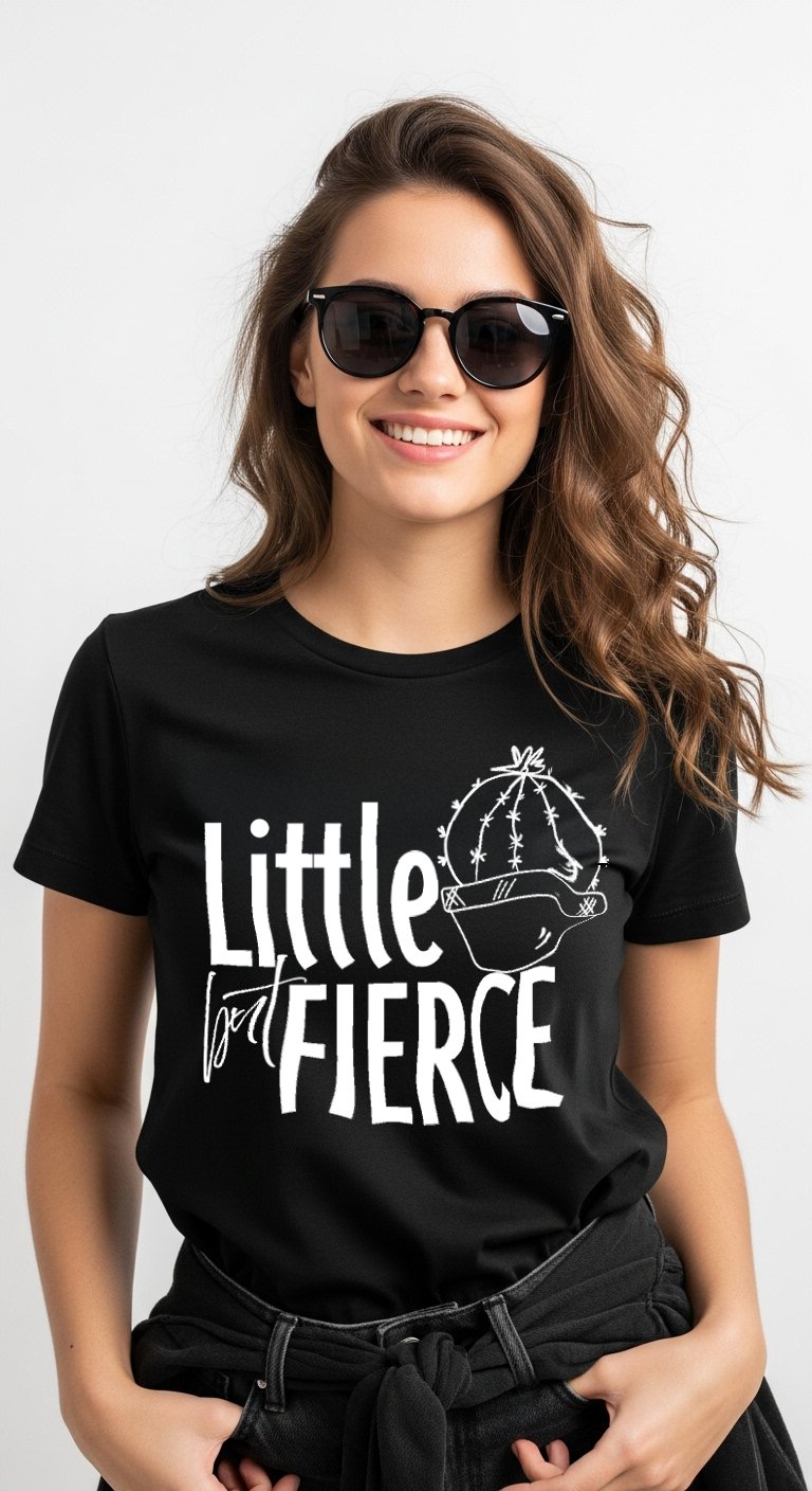 Little but Fierce Minimalist Cactus T-Shirt product image (1)