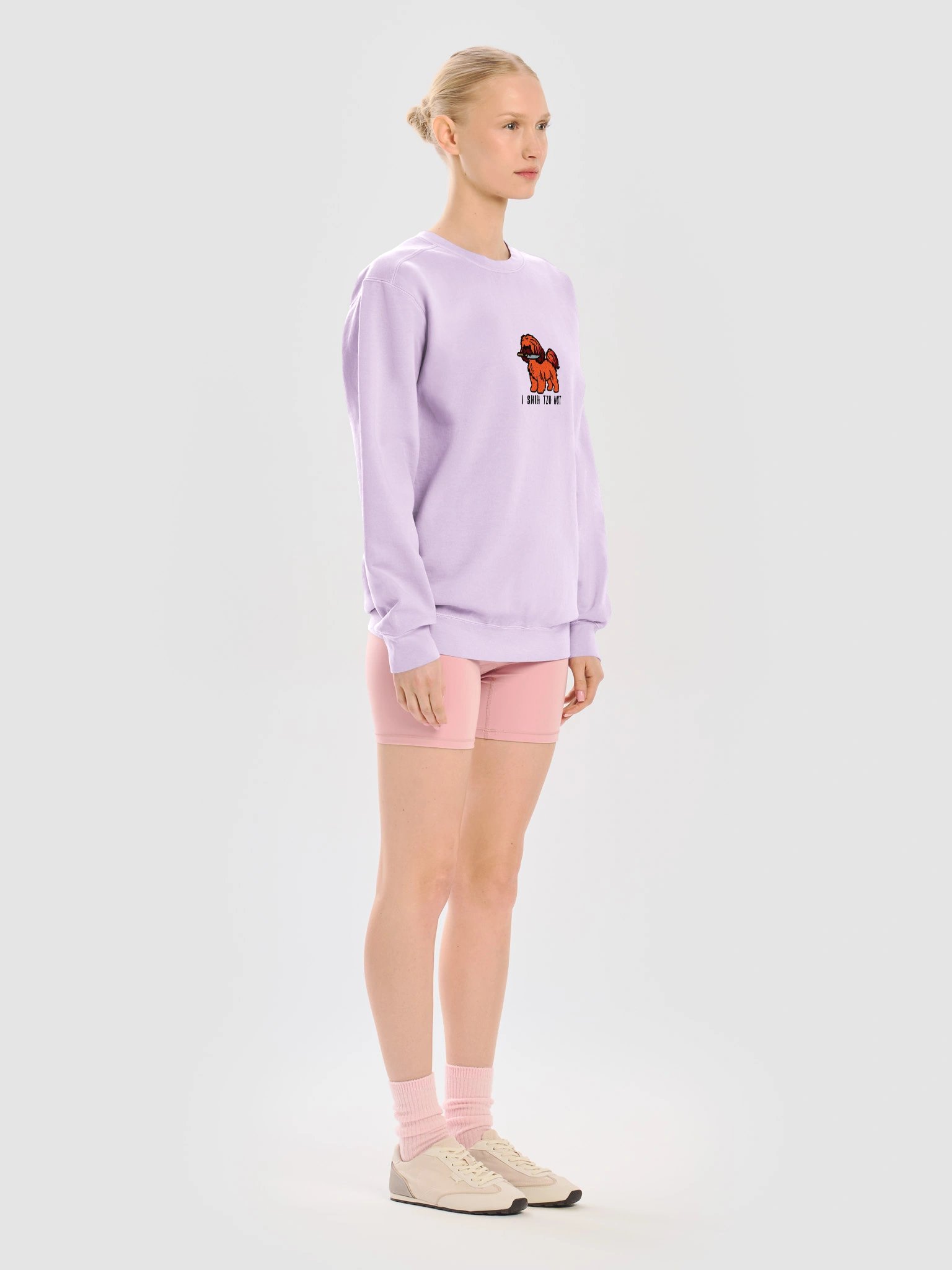 I Shih Tzu Not Funny Chibi-Style Embroidered Premium Sweatshirt for Shih Tzu(Red) Owners product image (39)