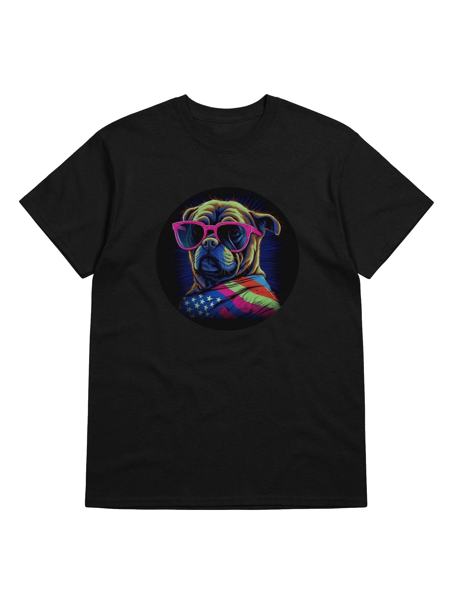 Patriotic Pup Neon T-Shirt product image (4)