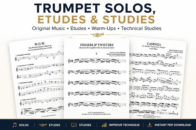 Trumpet solos, etudes and studies