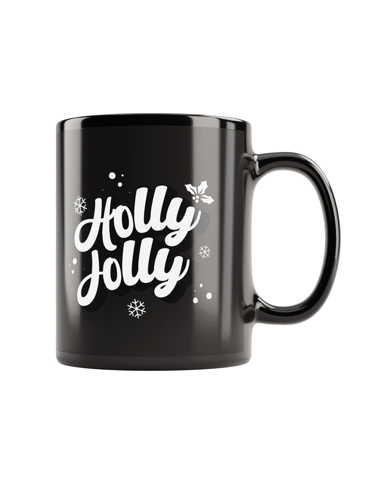 HOLLY JOLLY Coffee Mug Christmas Typography Minimalist product image (1)
