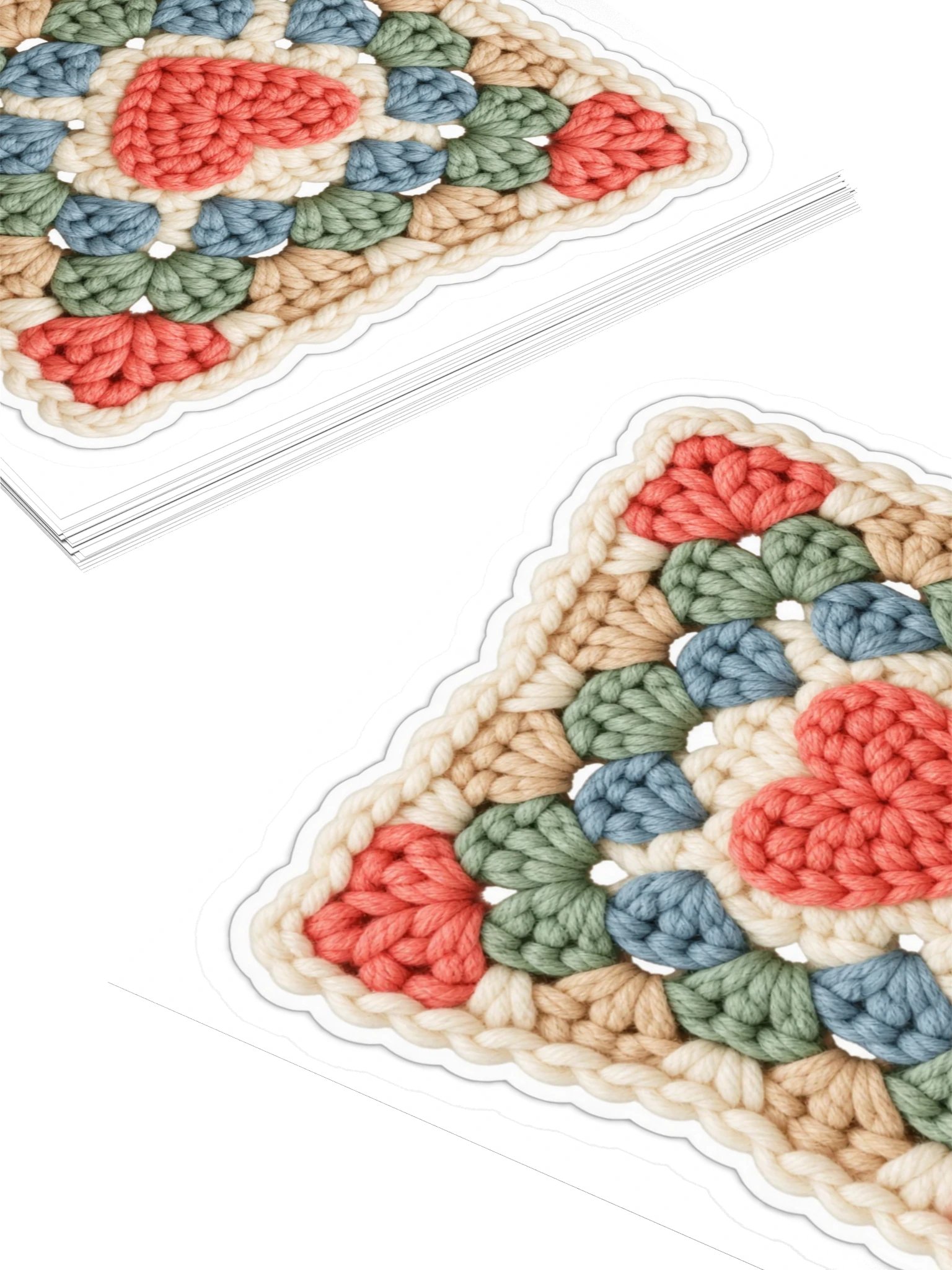 Crochet Heart Granny Square Sticker | Cute Yarn Water Bottle Decal product image (4)