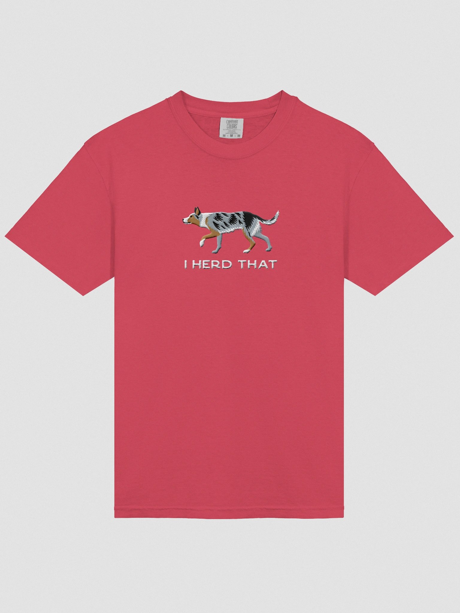 I Herd That T-Shirt(Embroidered) of an Australian Koolie(Blue Merle Tricolor) product image (6)