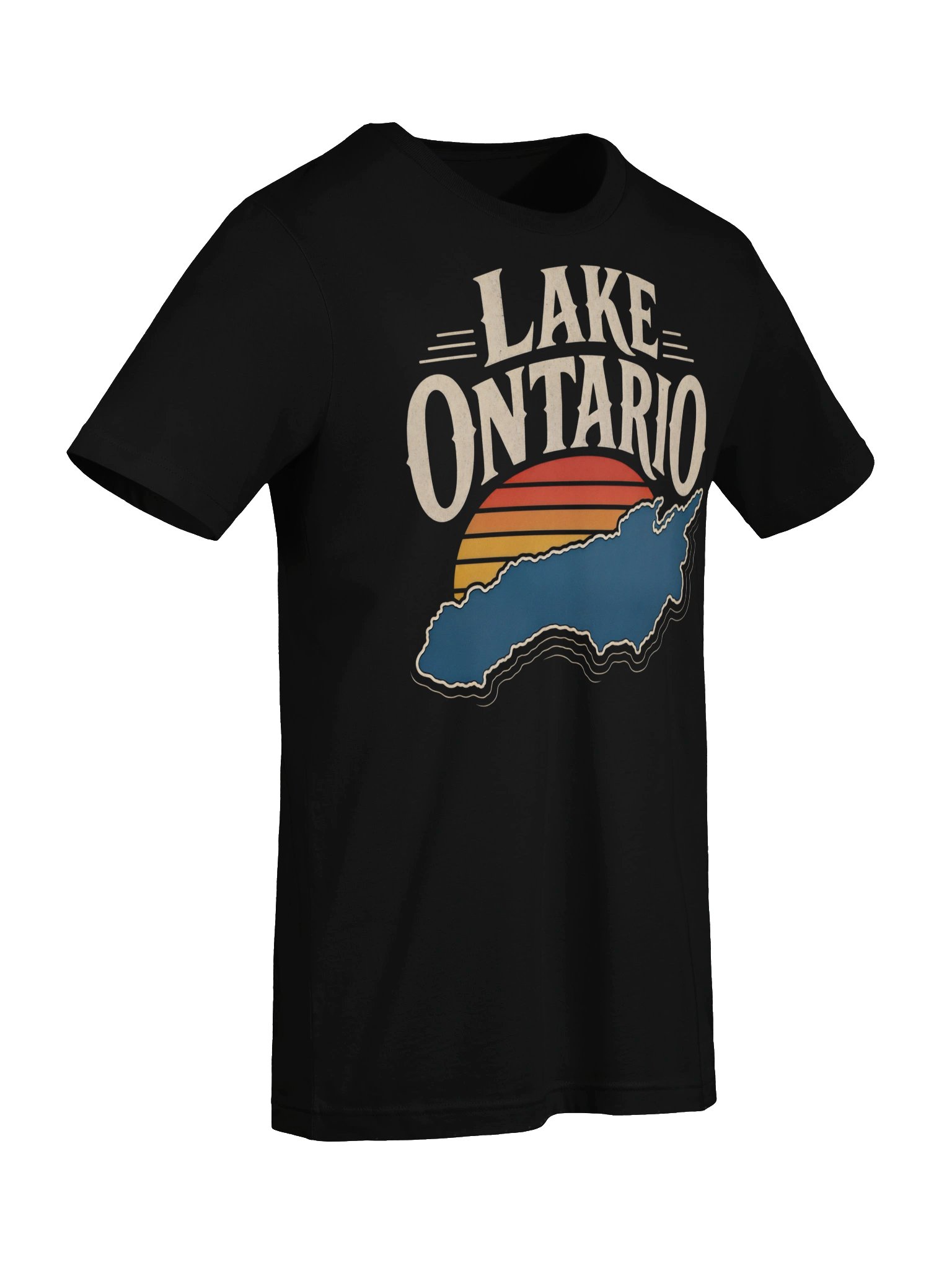 Retro Sunset Great Lakes Lake Ontario Supersoft T-shirt product image (7)