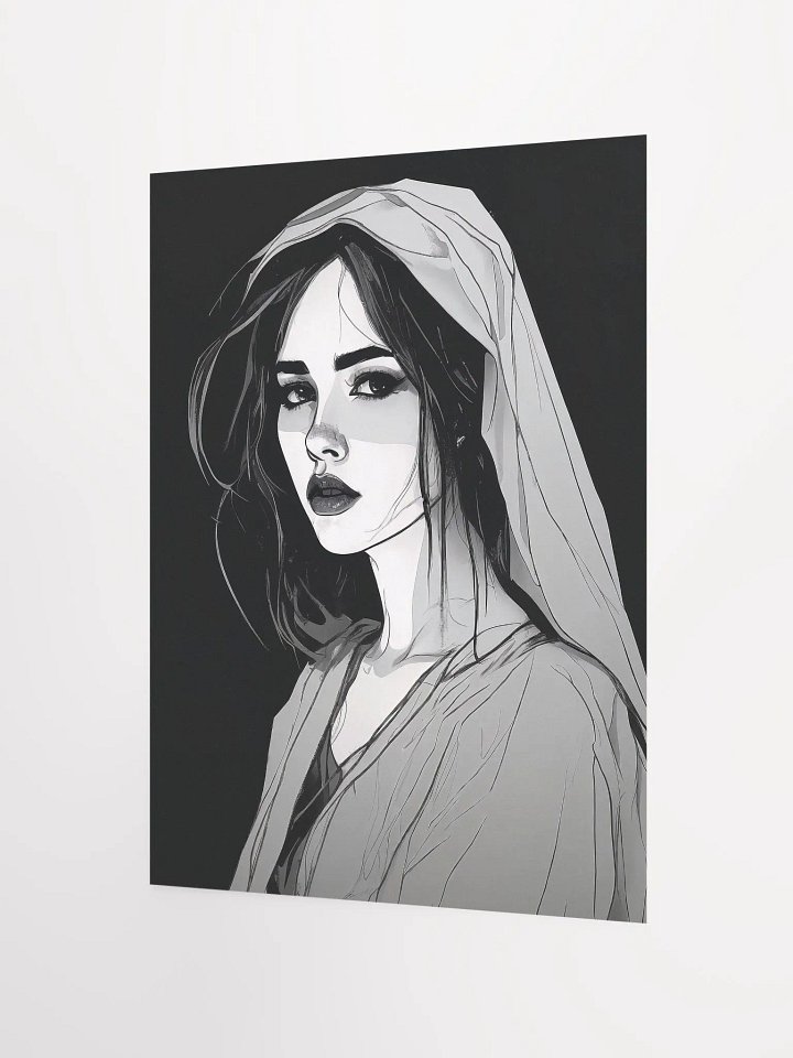 Serene Hooded Woman Matte Poster product image (4)