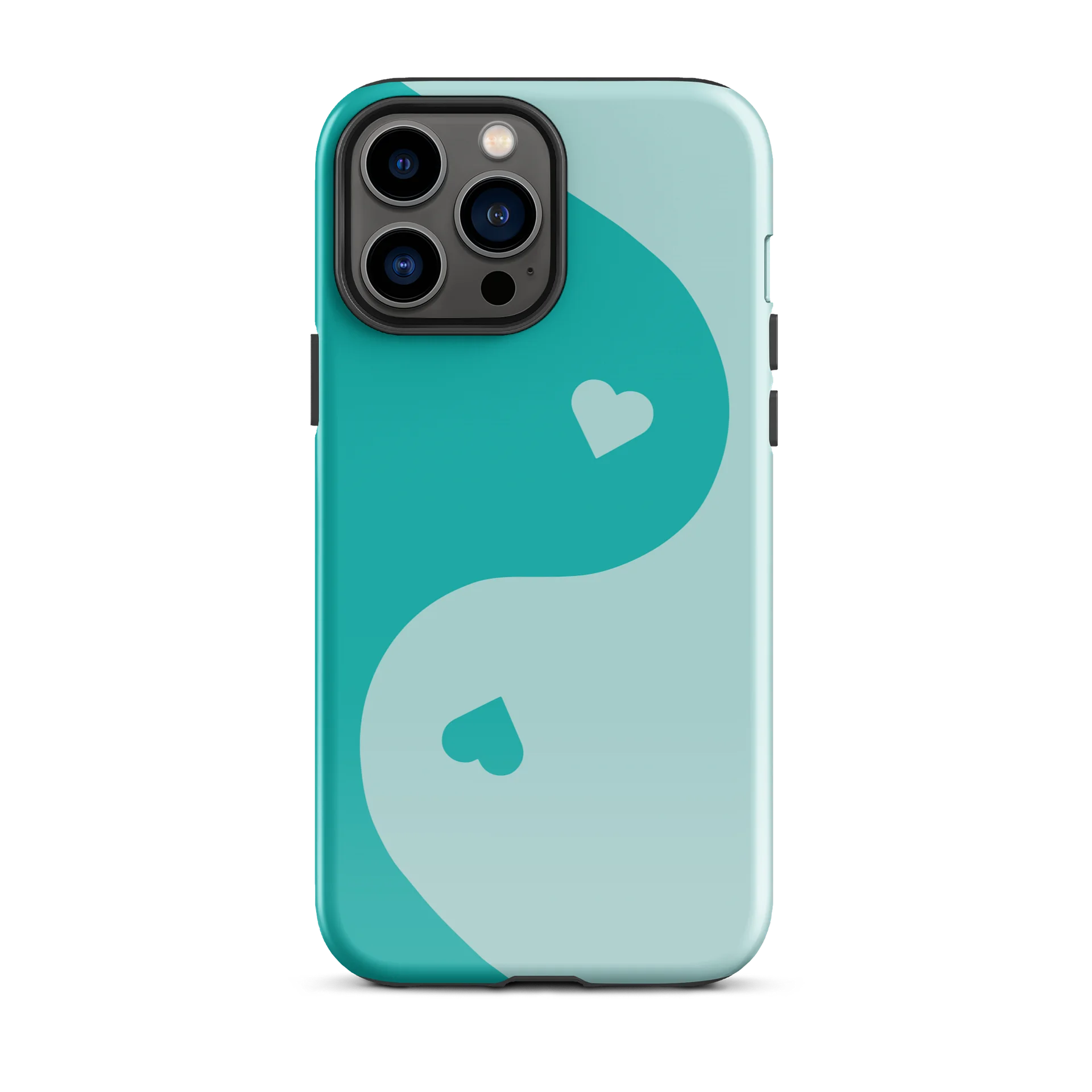 Eggshell Blue Yin Yang Heart iPhone Case product image (1)