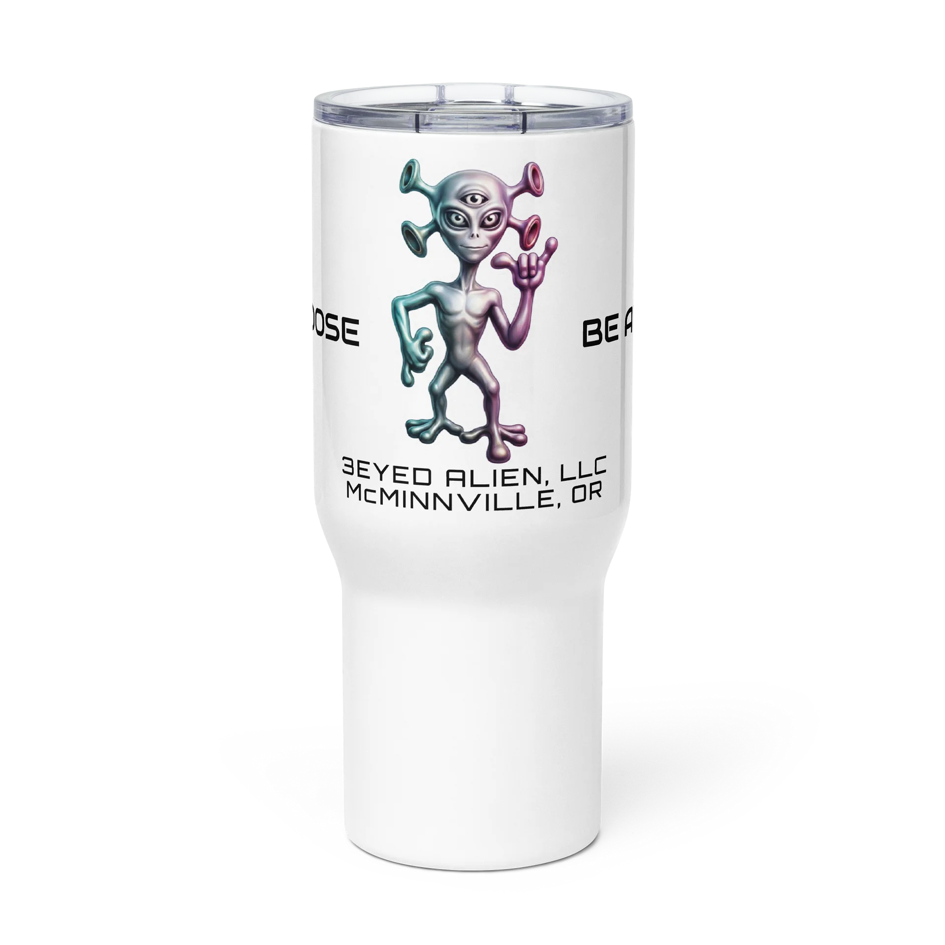 3 Eyed Alien — LUCYLIEN Travel Tumbler — Hang Loose / Be Awesome product image (1)