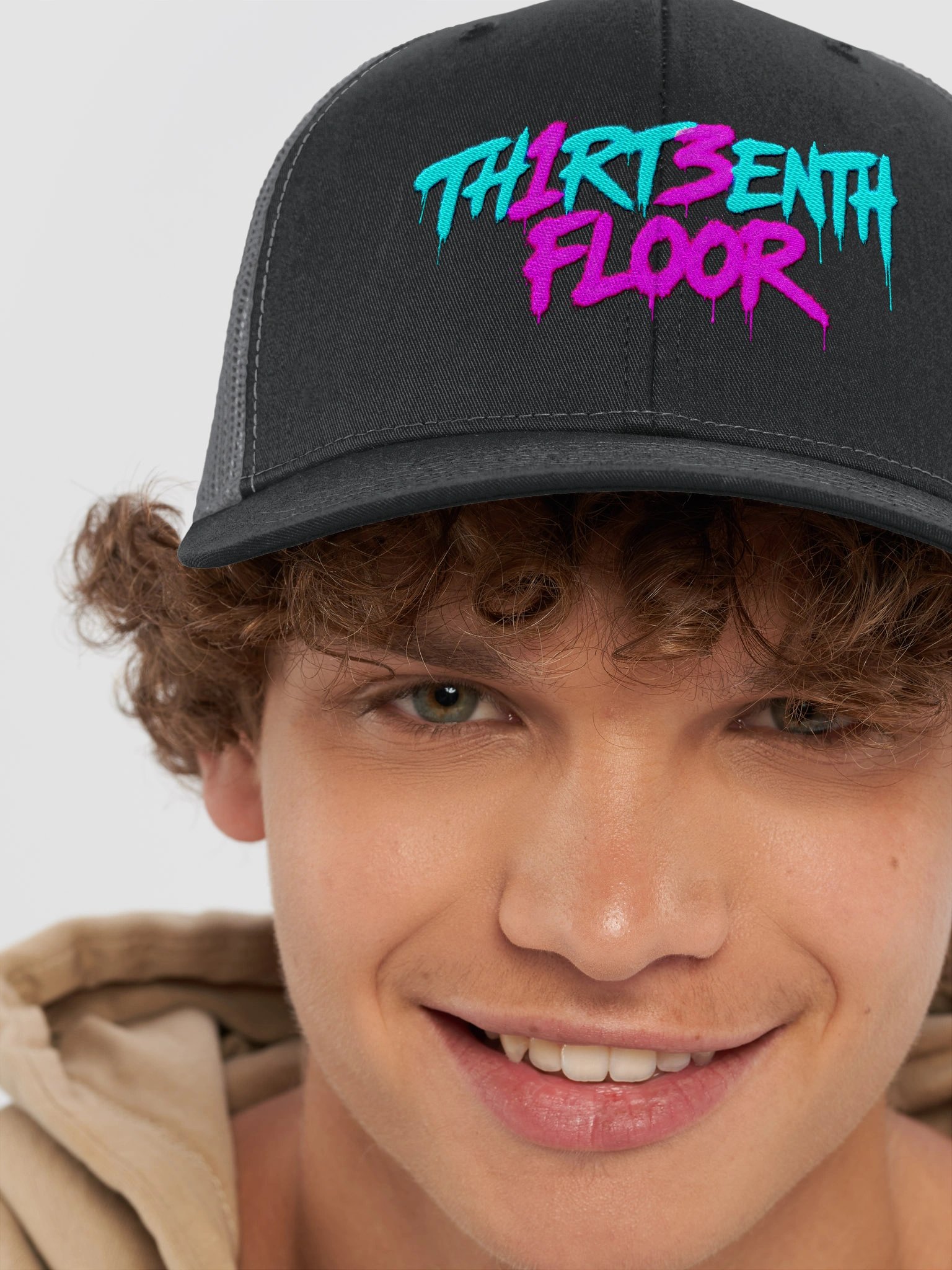 TH1RT3ENTH FLOOR Neon Graffiti Trucker Hat product image (8)