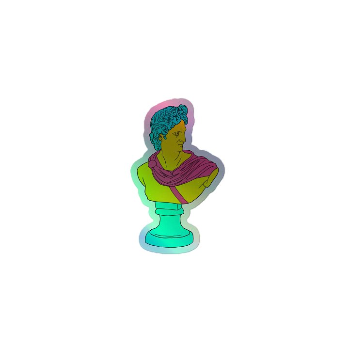 Holographic Apollo Bust Sticker – Aesthetic Vinyl Greek God Decal product image (1)