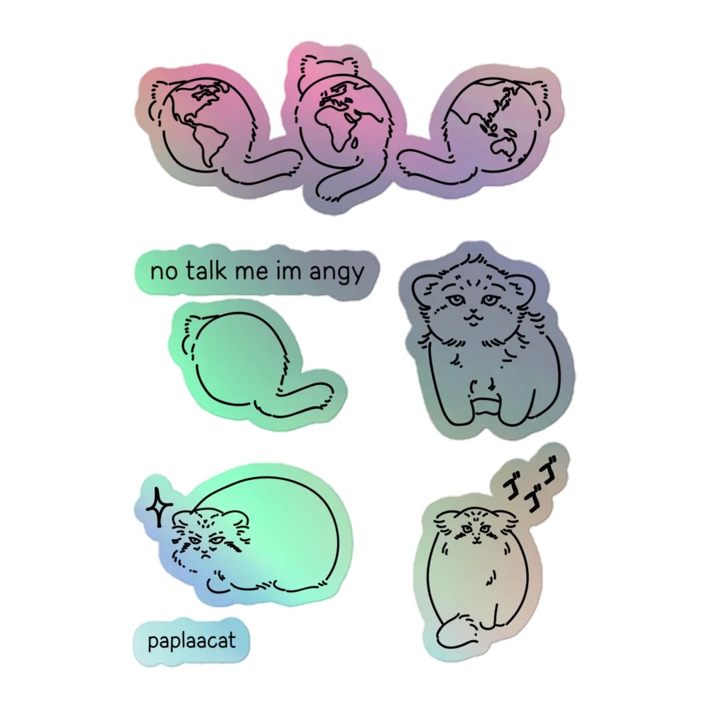 Manul Holo Sticker Set product image (1)