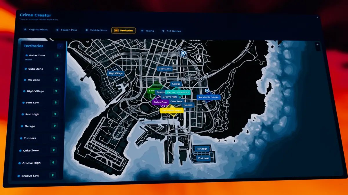 Crime Creator for FiveM | Create Gangs, Crimes, Missions & Territories In-Game [ QB / ESX / QBOX ] product image (6)
