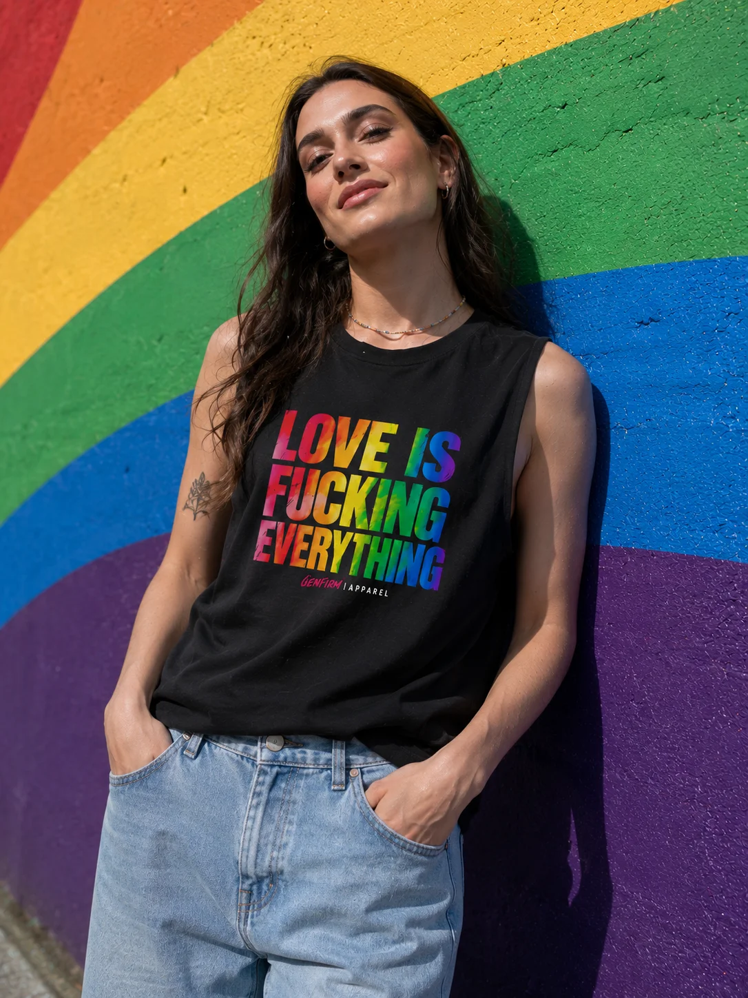 Love Is Fucking Everything Rainbow Tank | Gender-Free product image (2)