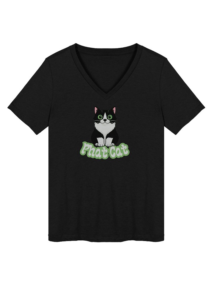 Phat Cat Women's Soft V-Neck (Green) product image (1)