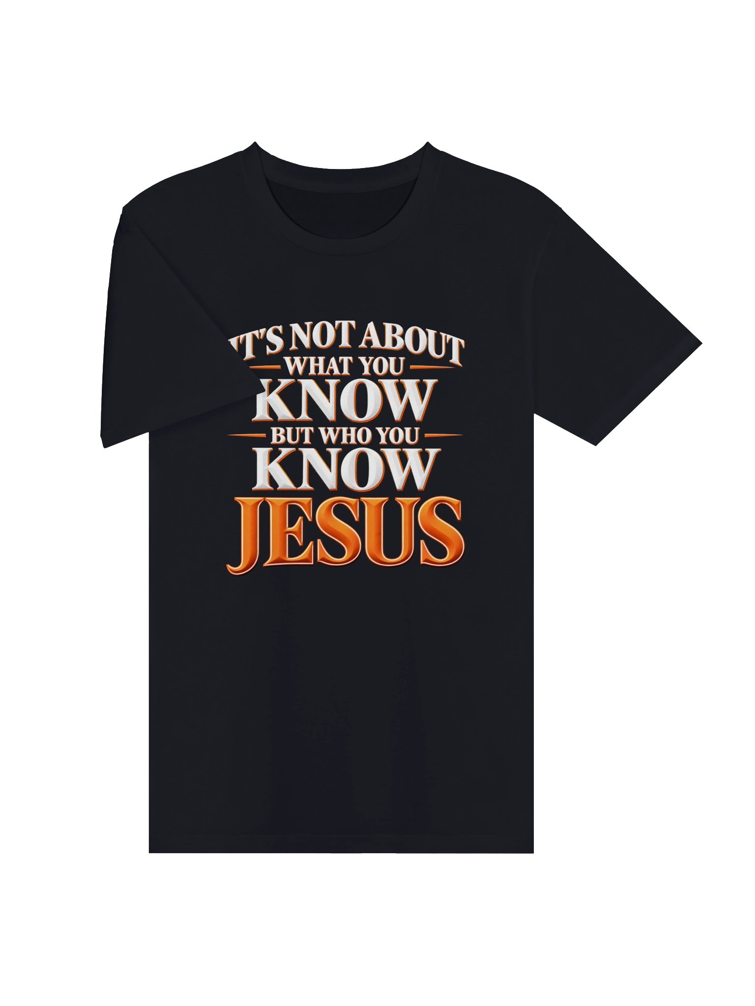 Who You Know: JESUS Navy & Orange Premium T-Shirt product image (3)