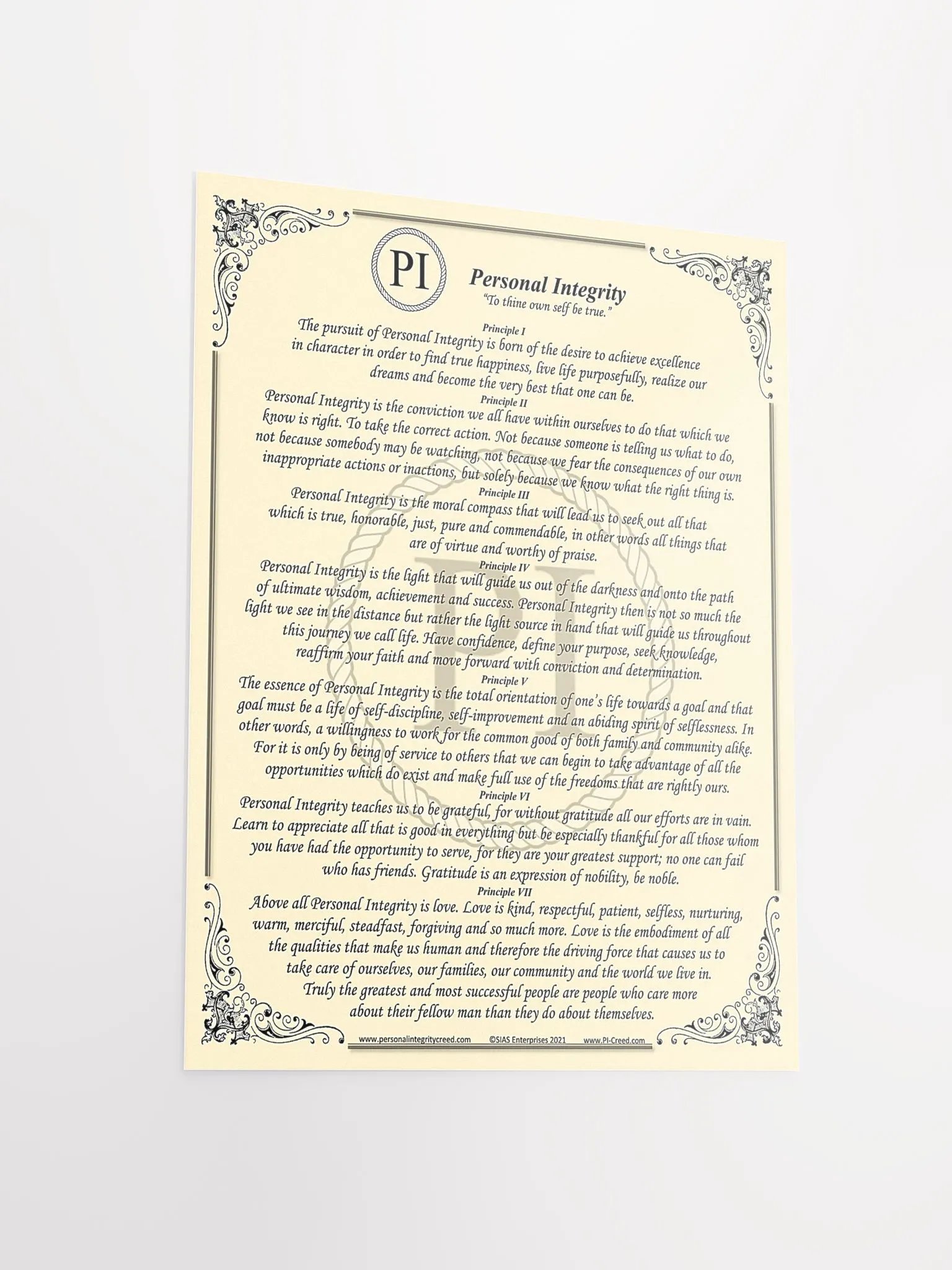 Personal Integrity Creed Poster 12"x16" product image (3)