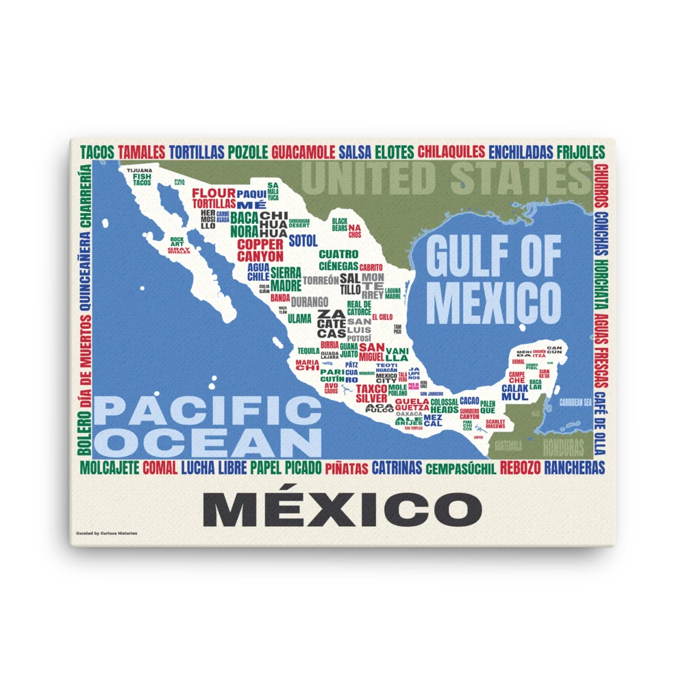 Mexico Word Map Canvas product image (1)