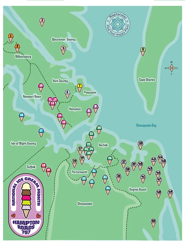 757 Ice Cream Map - Instant Digital Download product image (1)