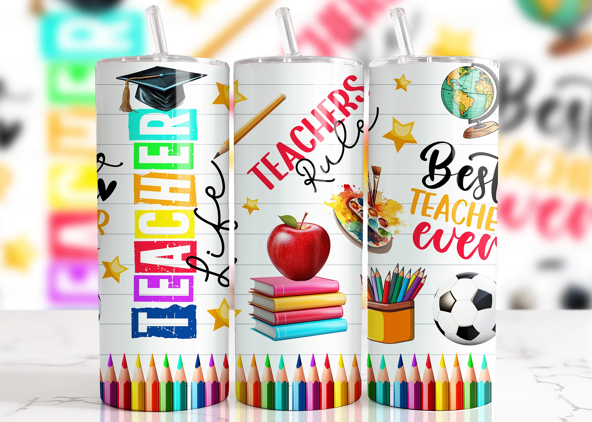 Rainbow Teacher Appreciation Tumbler product image (2)