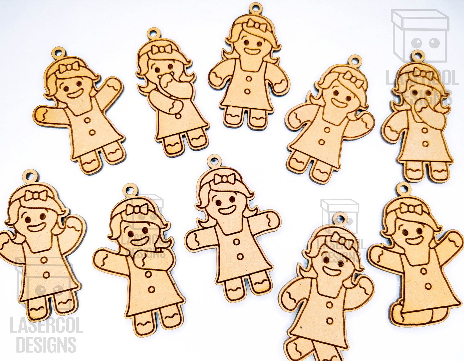 Gingerbread Cookies Christmas Ornaments Bundle - Laser Cut Files product image (8)