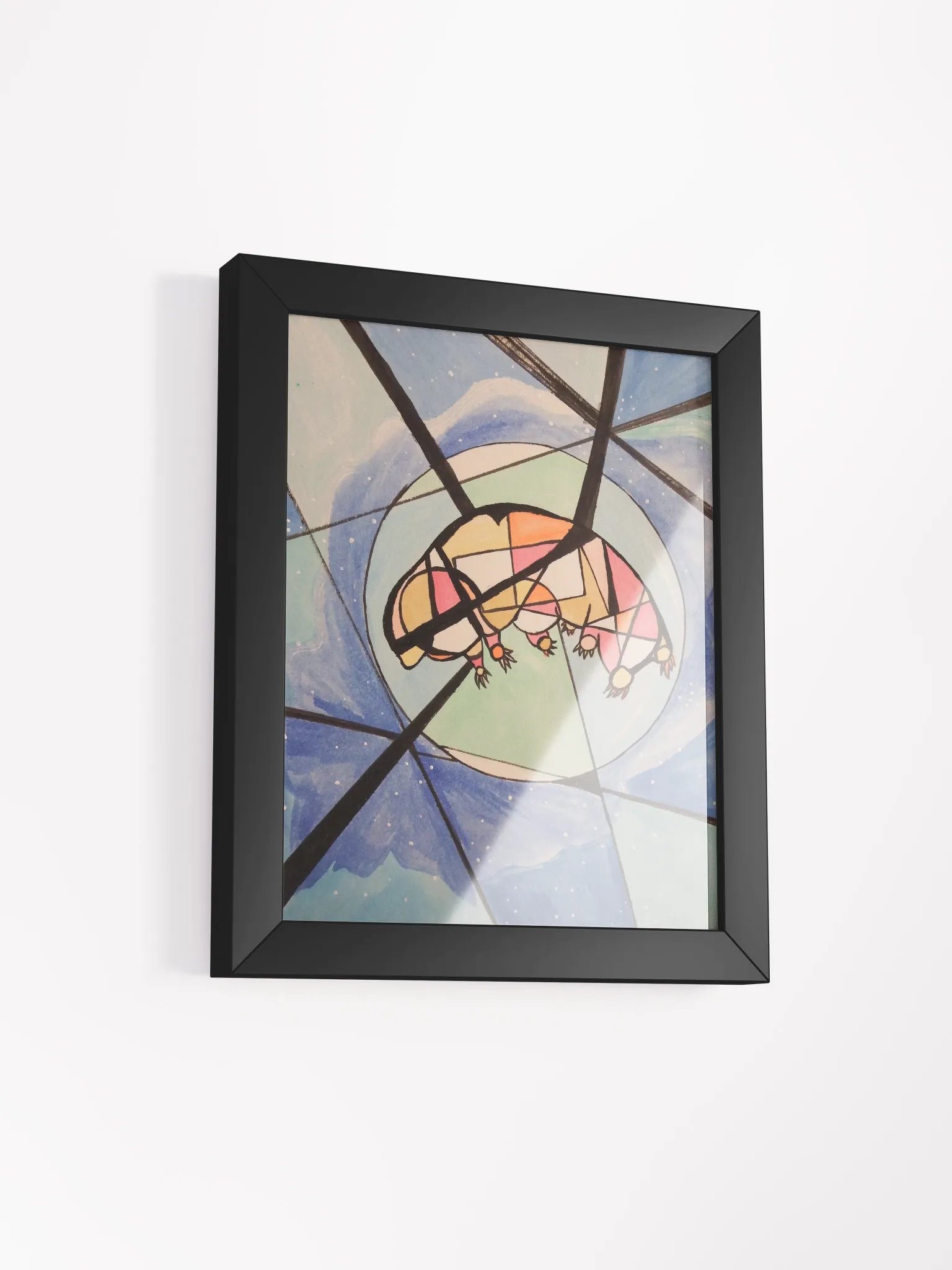 Cubism Painting: The Dream of a Tardigrade Framed High-Quality Matte Poster (in) by Allcolor product image (2)