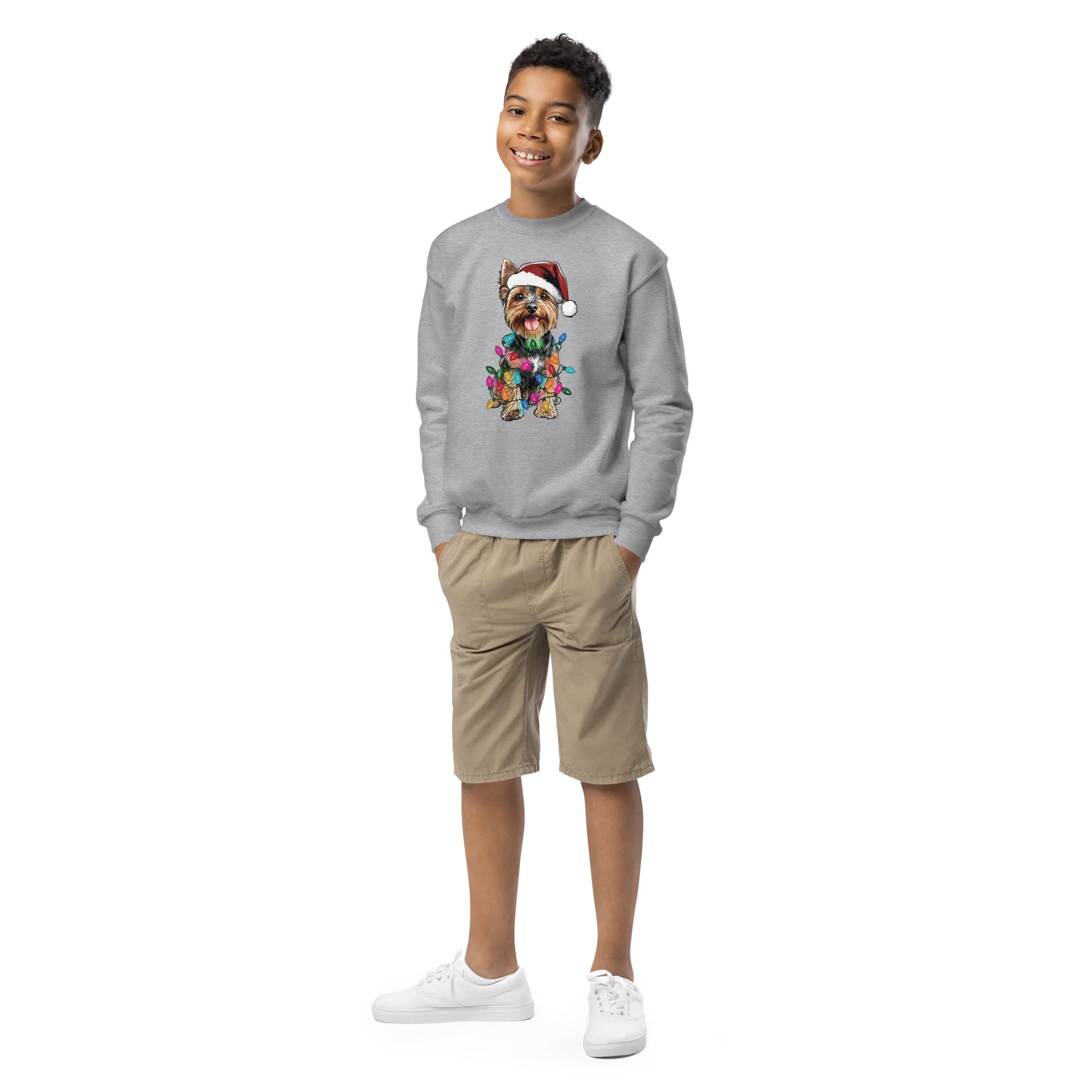 Funny Christmas Yorkshire Terrier Youth Sweatshirt product image (1)