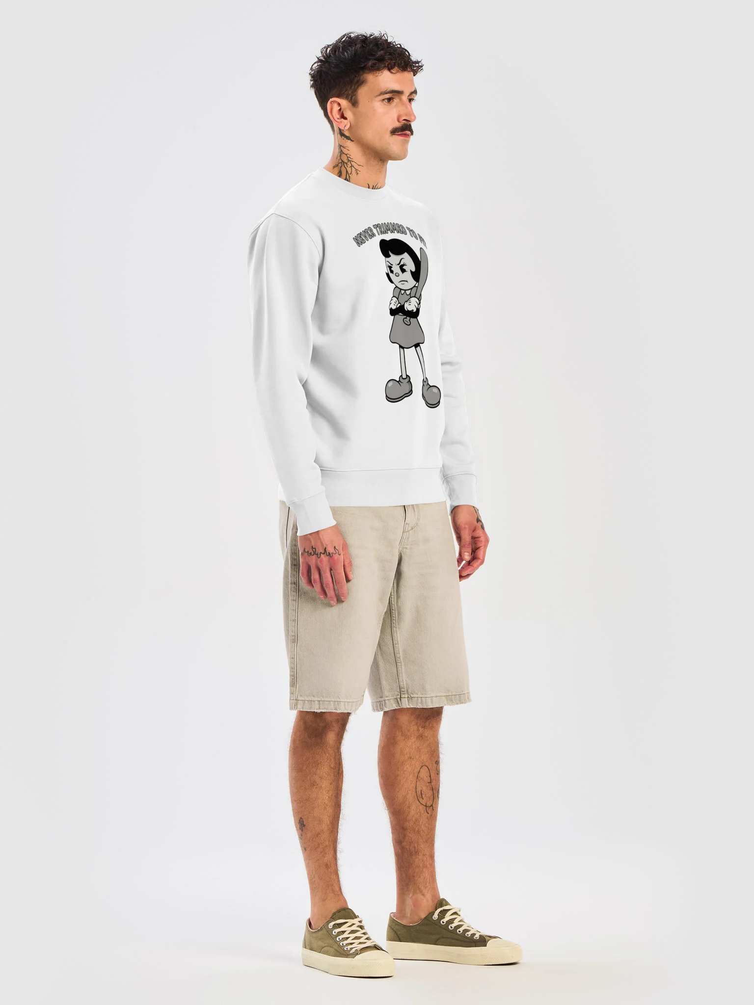Never Trimmed to Fit Unisex Sweatshirt | Retro Jen-ne.B Rubber Hoes Graphic Crewneck product image (3)