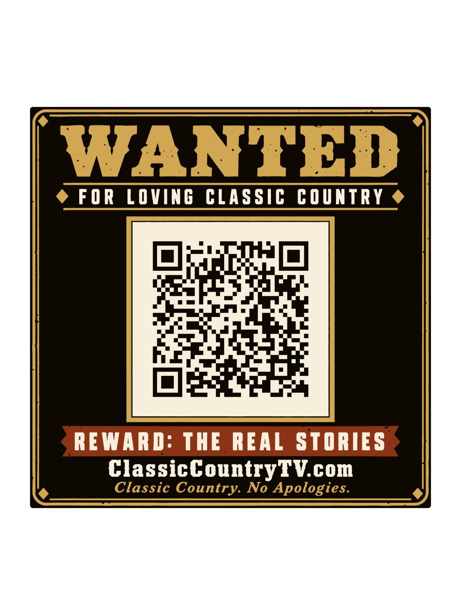 Wanted for Loving Classic Country Sticker — Classic Country TV | Drop 001 product image (1)