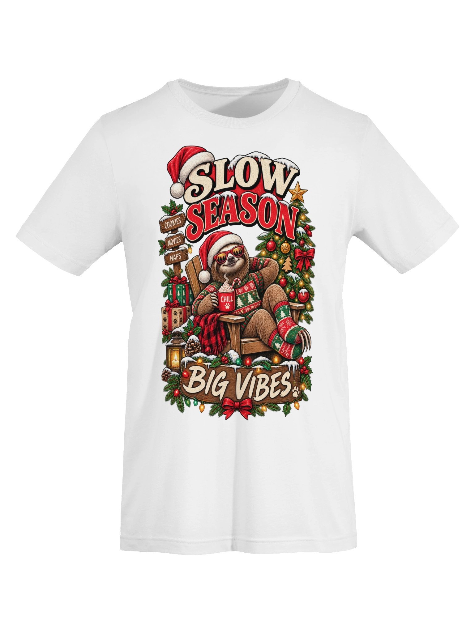 Slow Season Big Vibes Sloth Christmas Shirt | Funny Holiday Sloth Tee product image (1)