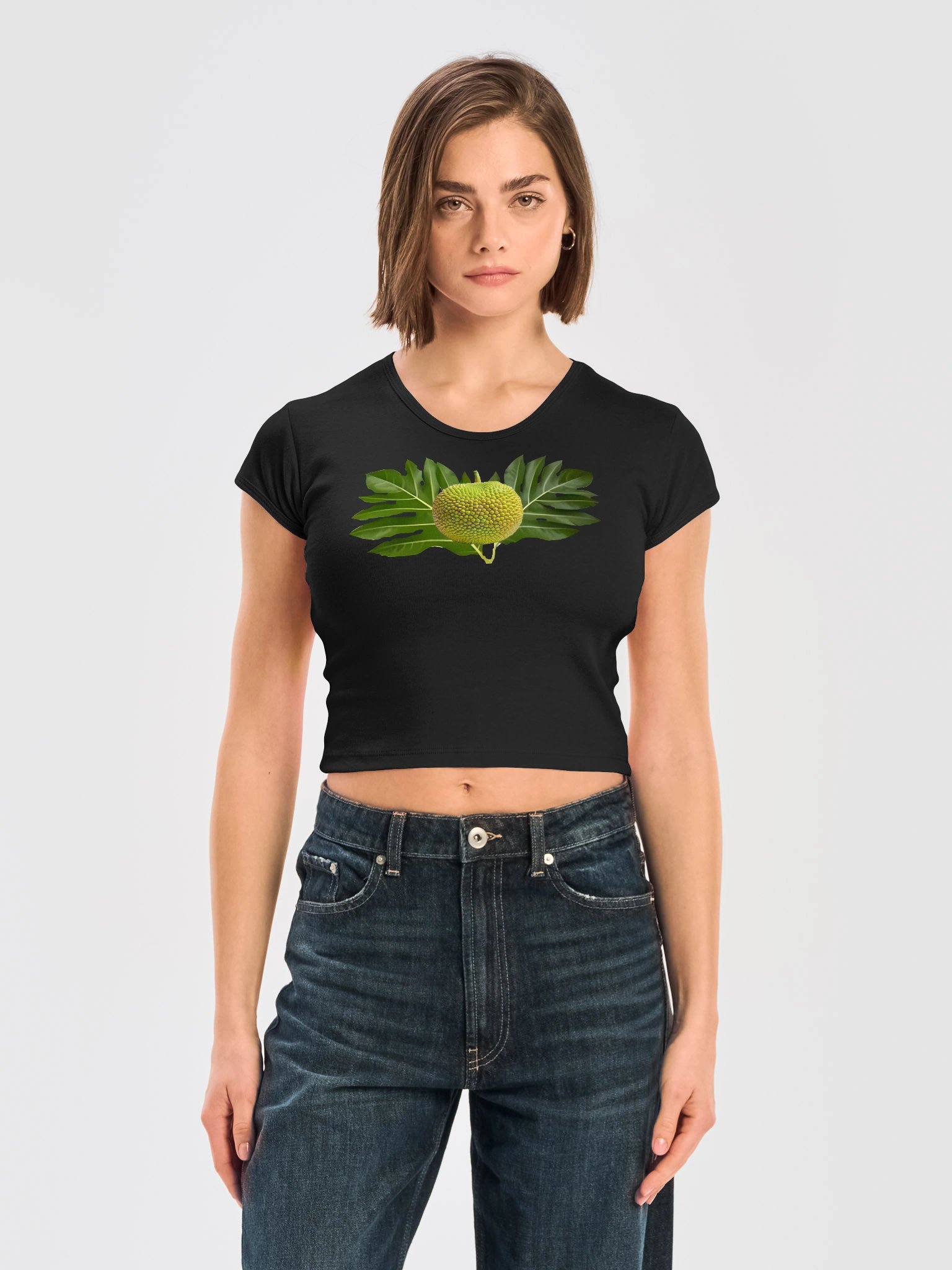 CaribbeanApples - The Mighty Breadfruit | Womens Ribbed Baby Tee Crop Top | 5 Colors product image (14)