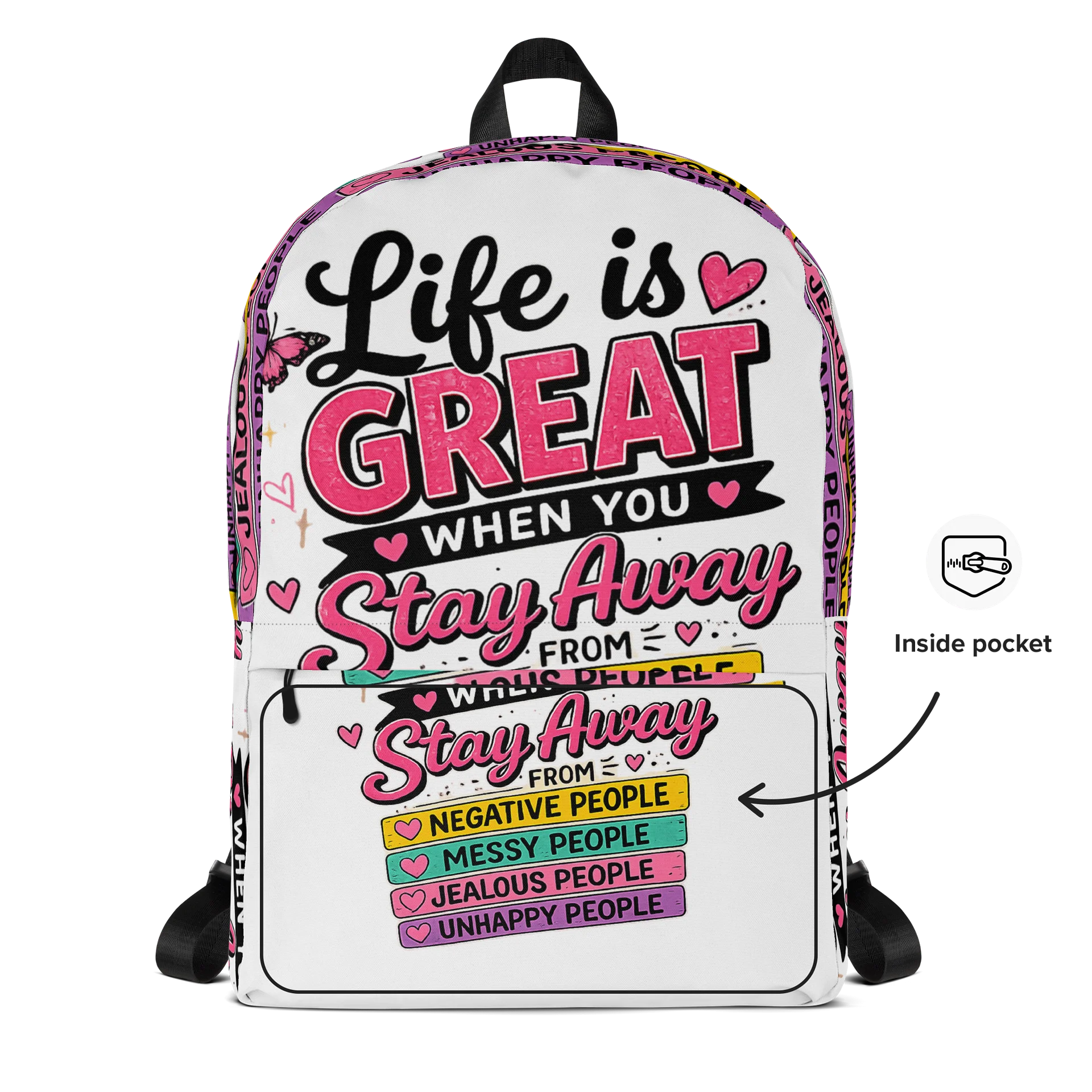 Stay Positive Quote Backpack product image (5)