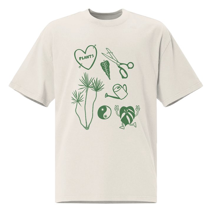 2025 PLANT DOODLES - Oversized Faded T-Shirt product image (1)