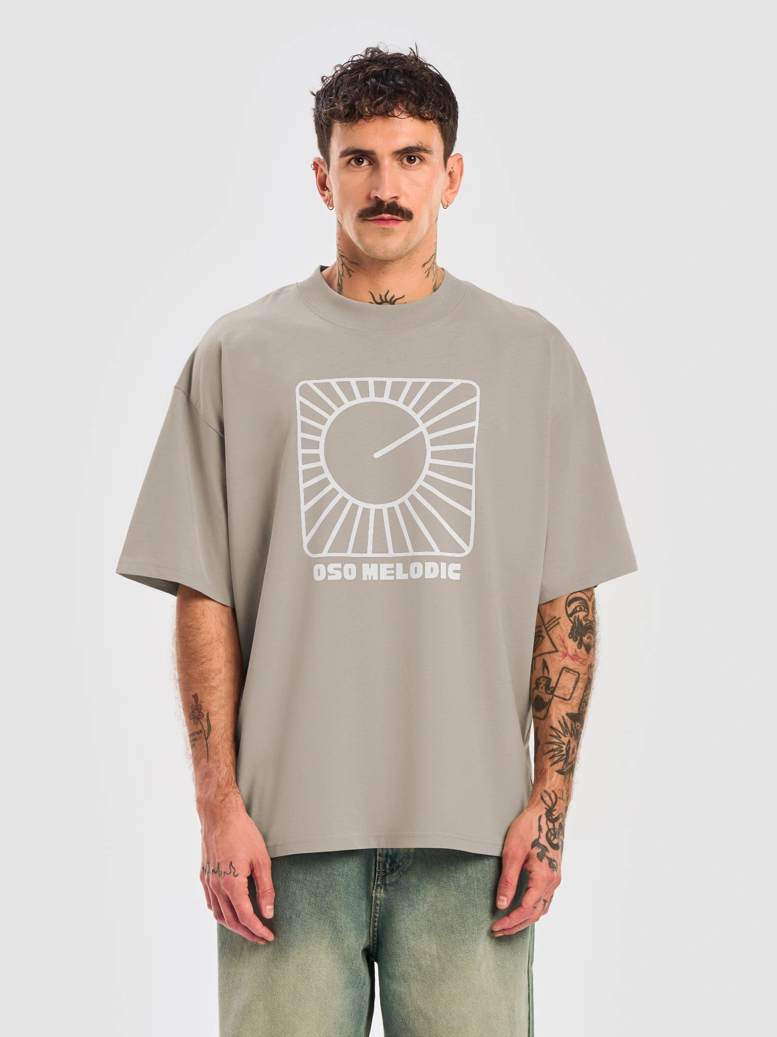 Oso Melodic Beige Oversized T-shirt product image (5)