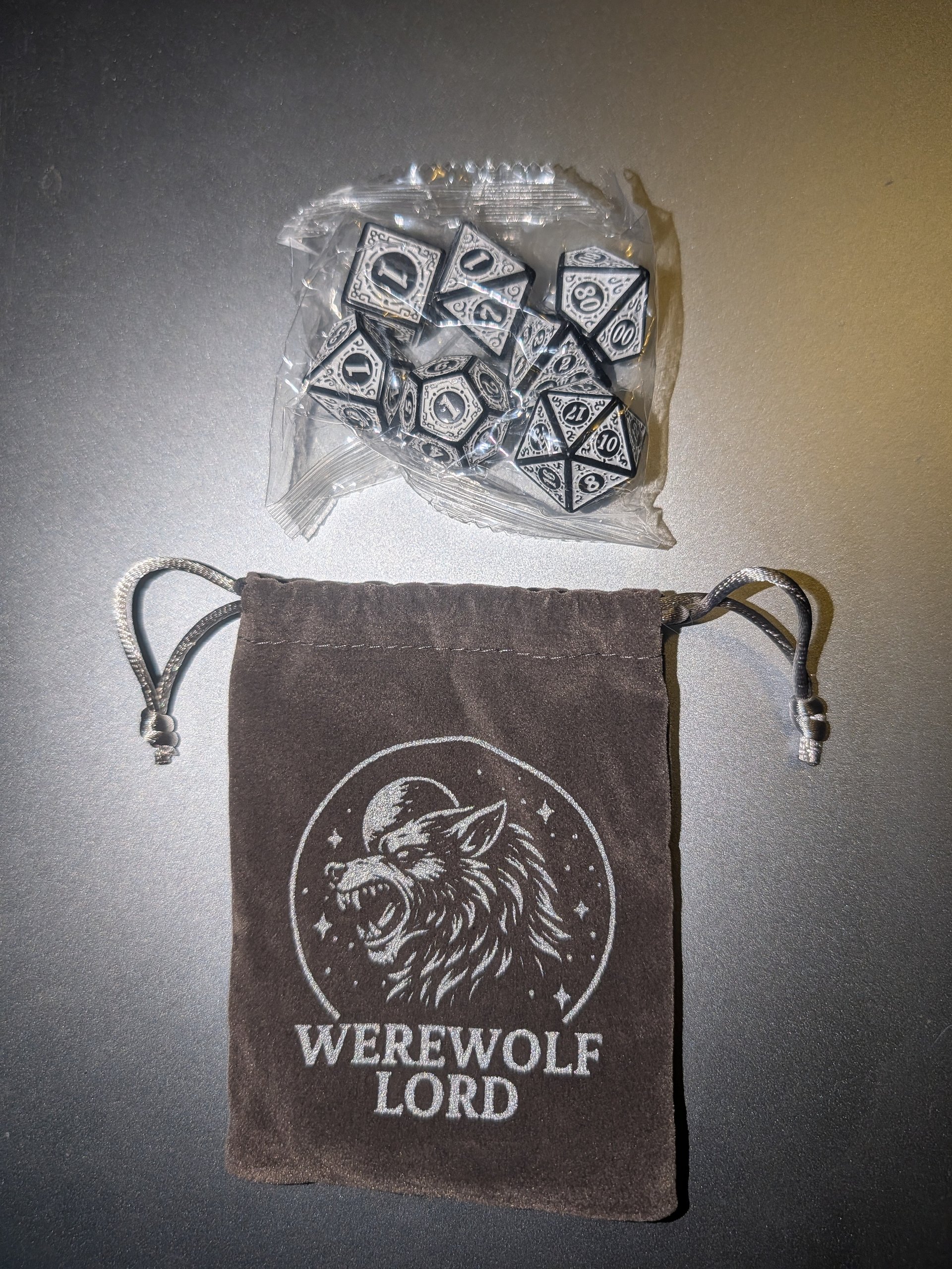 Mythic RPG Dice Sets with Printed Velvet Drawstring Pouches product image (1)