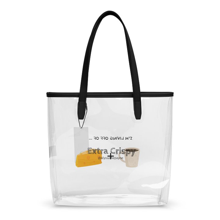 LIVING OFF OF COFFEE AND CHEESE (clear tote bag) product image (2)