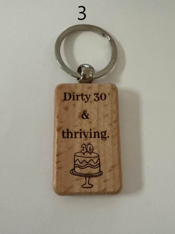 Milestone Birthday Wooden Engraved Keychains | Age 21–70 | Handmade Gift for Him or Her (2) product image (3)