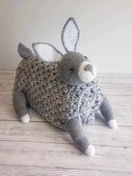 Woodland Bunny Baby Blanket Crochet Pattern - Pram Toy Security Blanket PDF - Crafting Happiness product image (3)