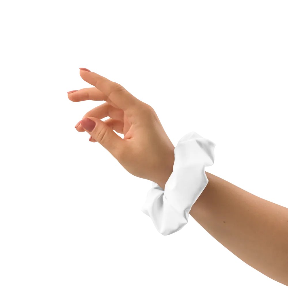 Zenith White Print Scrunchie - Eco-Friendly All-Over Design product image (10)