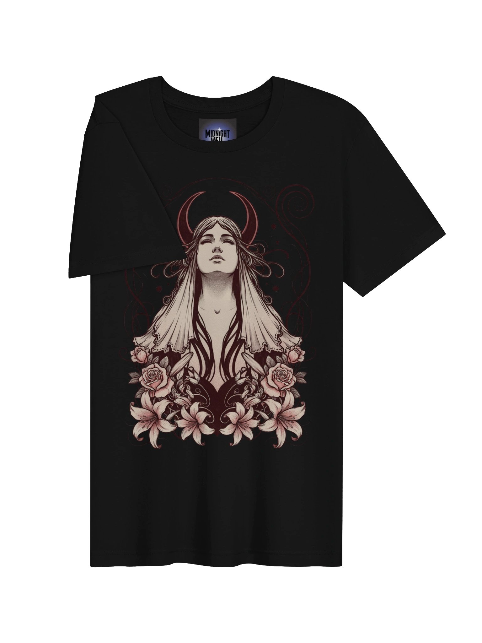 Midnight Veil Crescent Goddess T-Shirt product image (25)