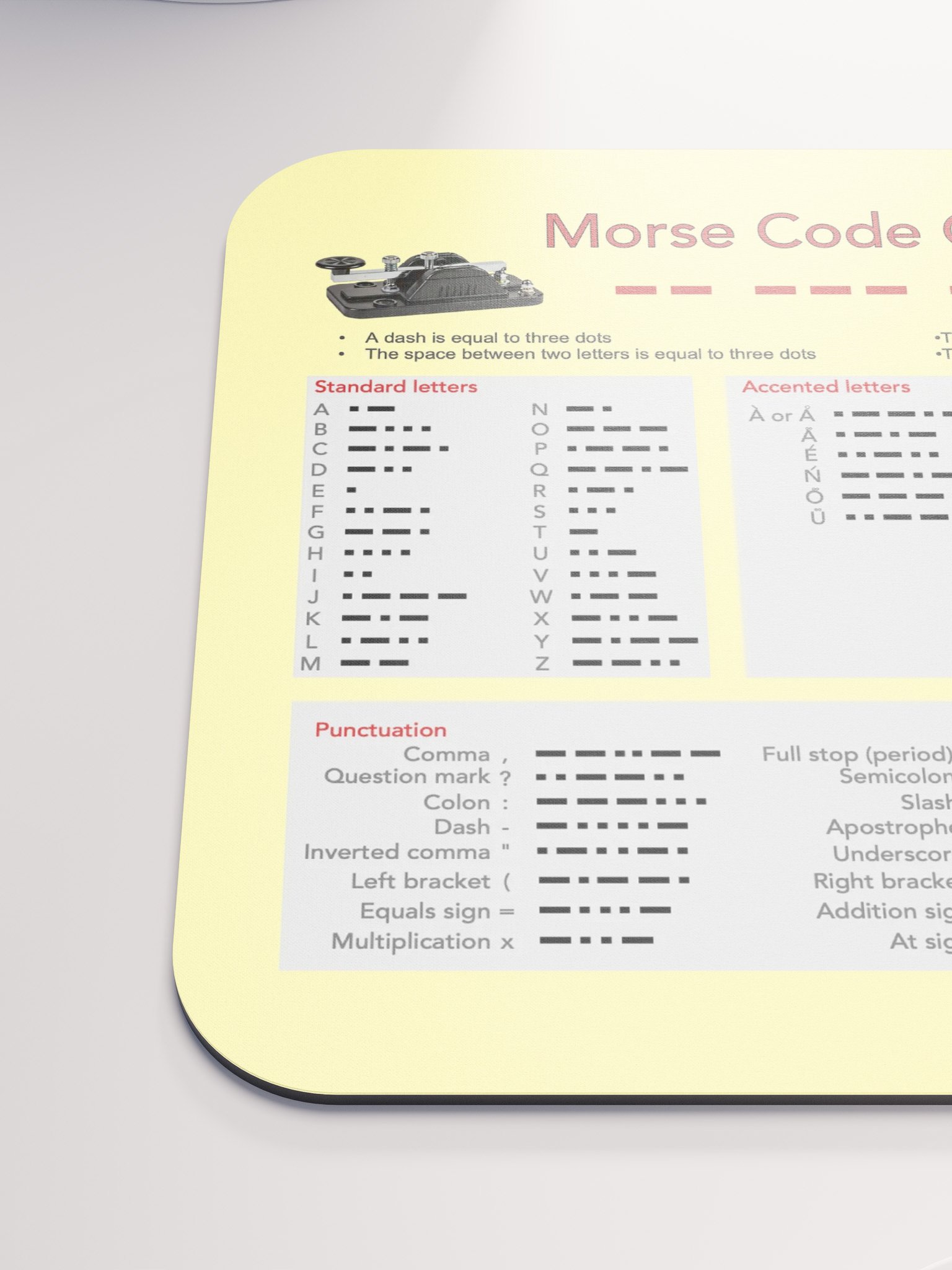 Morse Code Characters Mouse Mat product image (6)