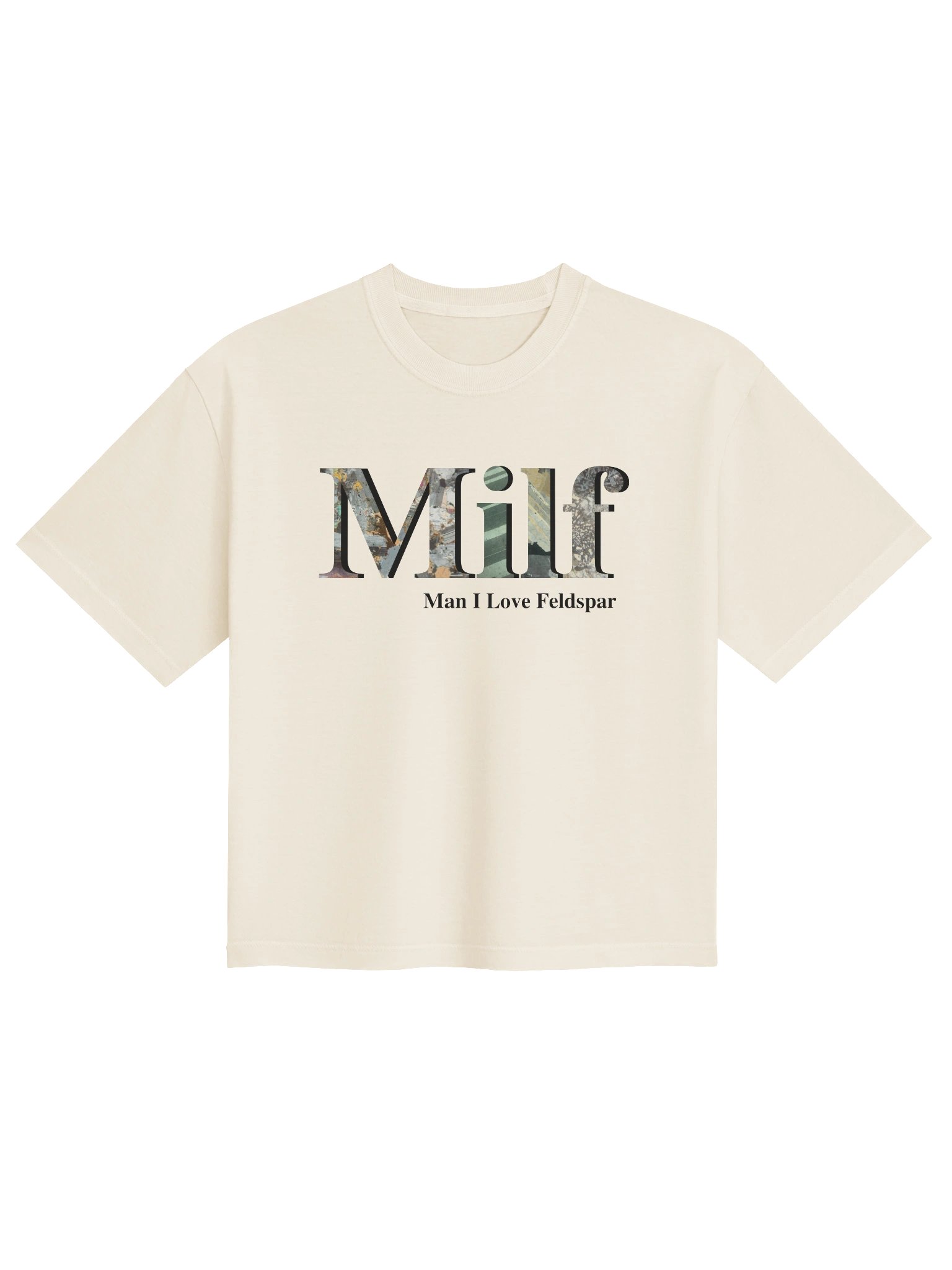 MILF text only white boxy tee product image (1)