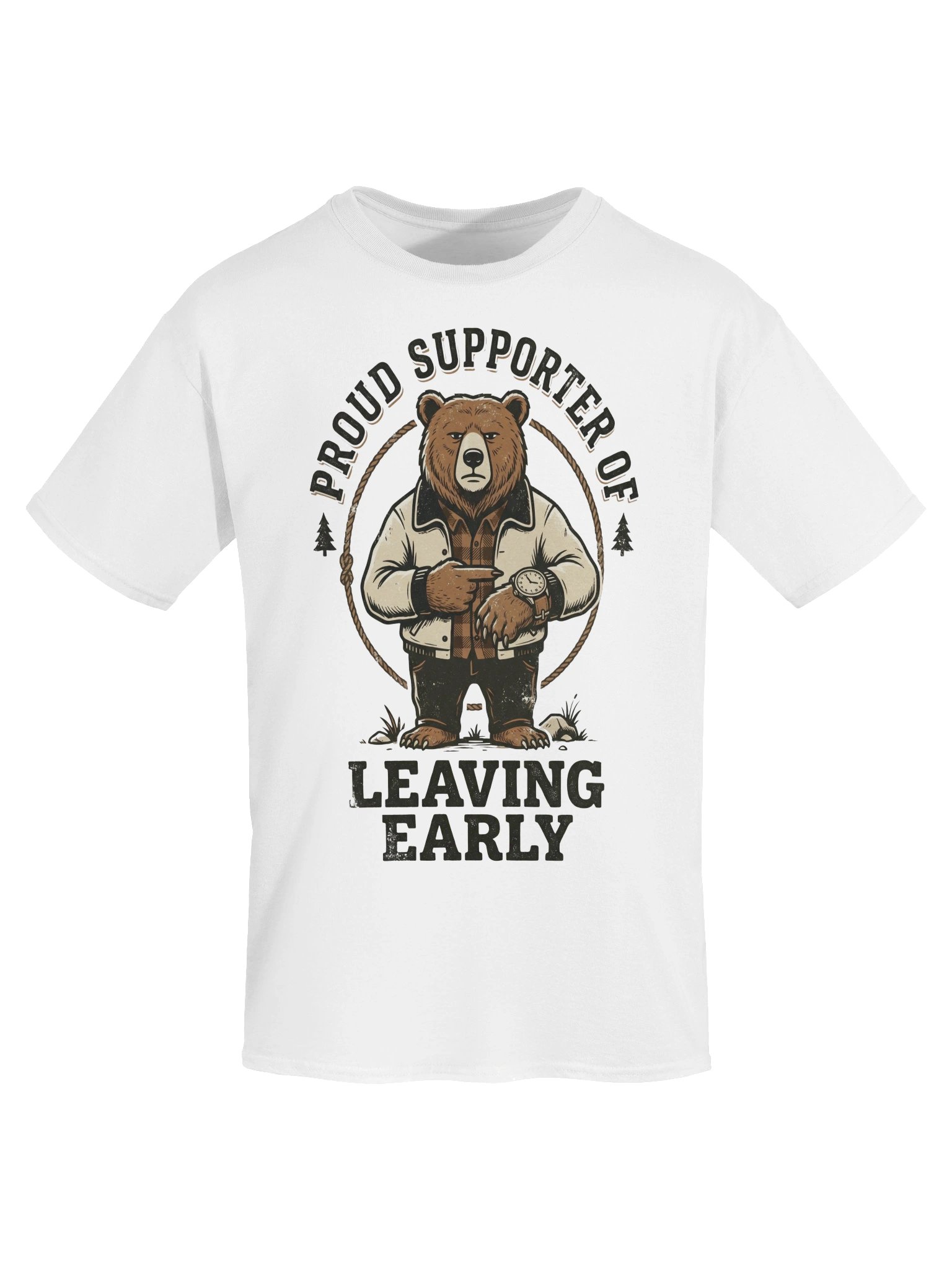 Funny Introvert Bear "Proud Supporter of Leaving Early" T-Shirt product image (5)